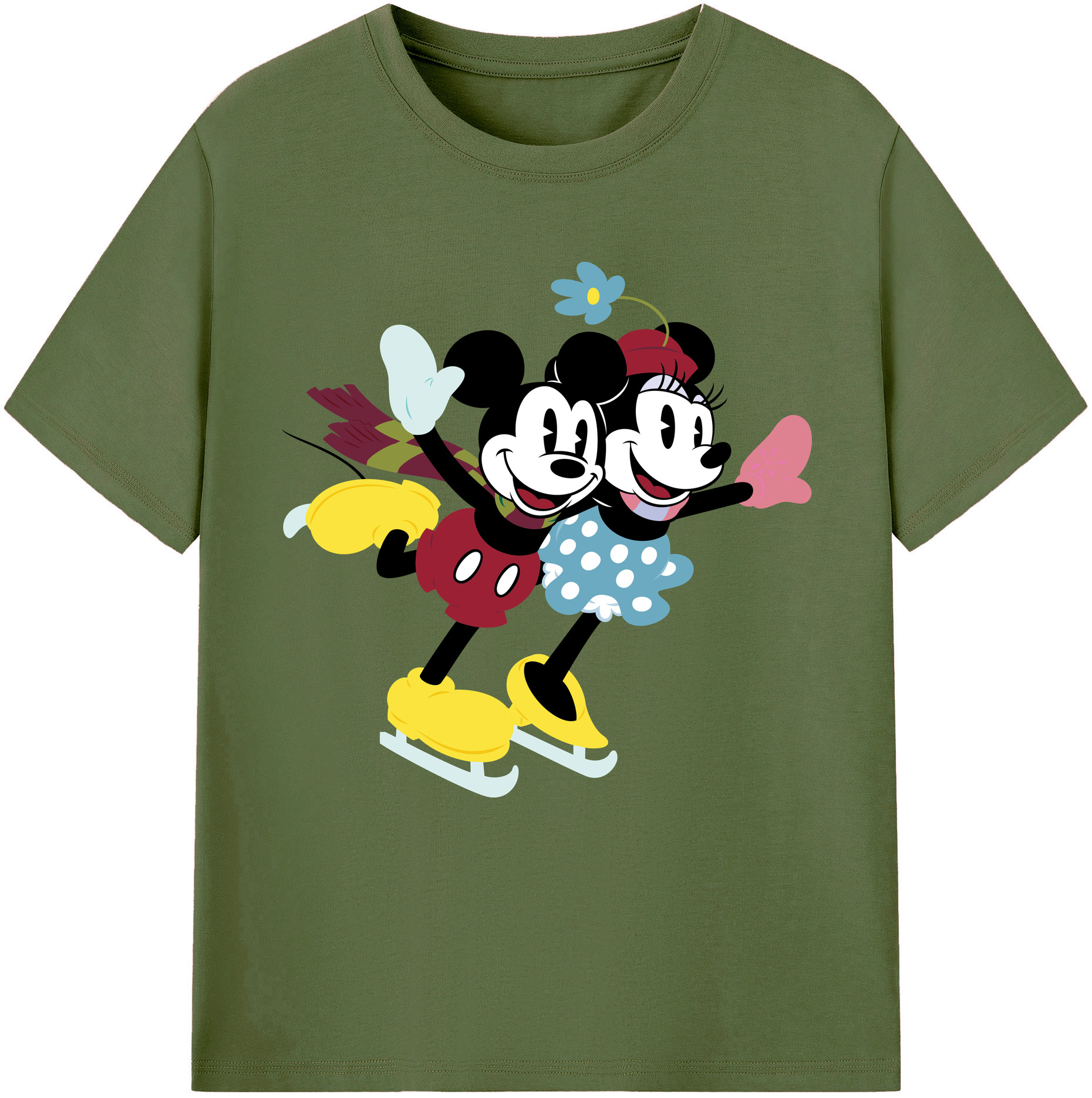 （画像用） ミッキーマウス Mickey Mouse 綿100％半袖Tシャツ（フロントプリント）